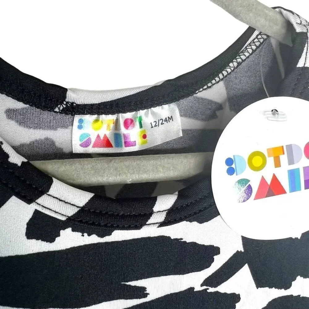 NEW Dot Dot Smile Zebra Print Cap Sleeve Dress 12-24M